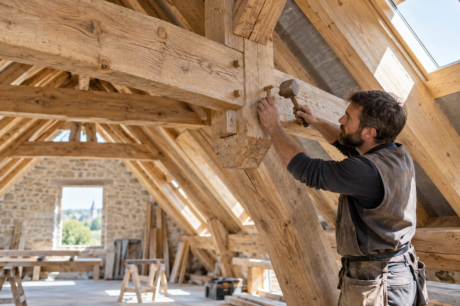 Travaux de charpente traditionnelle